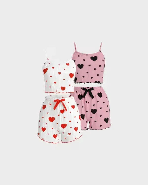 Ensemble pyjama d'été Love 💖 - 1 acheté, 2 offerts !
