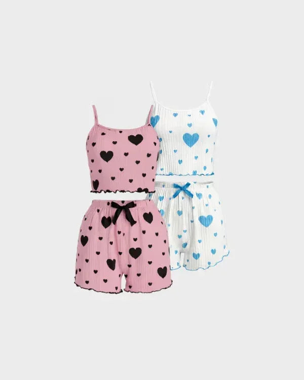 Ensemble pyjama d'été Love 💖 - 1 acheté, 2 offerts !