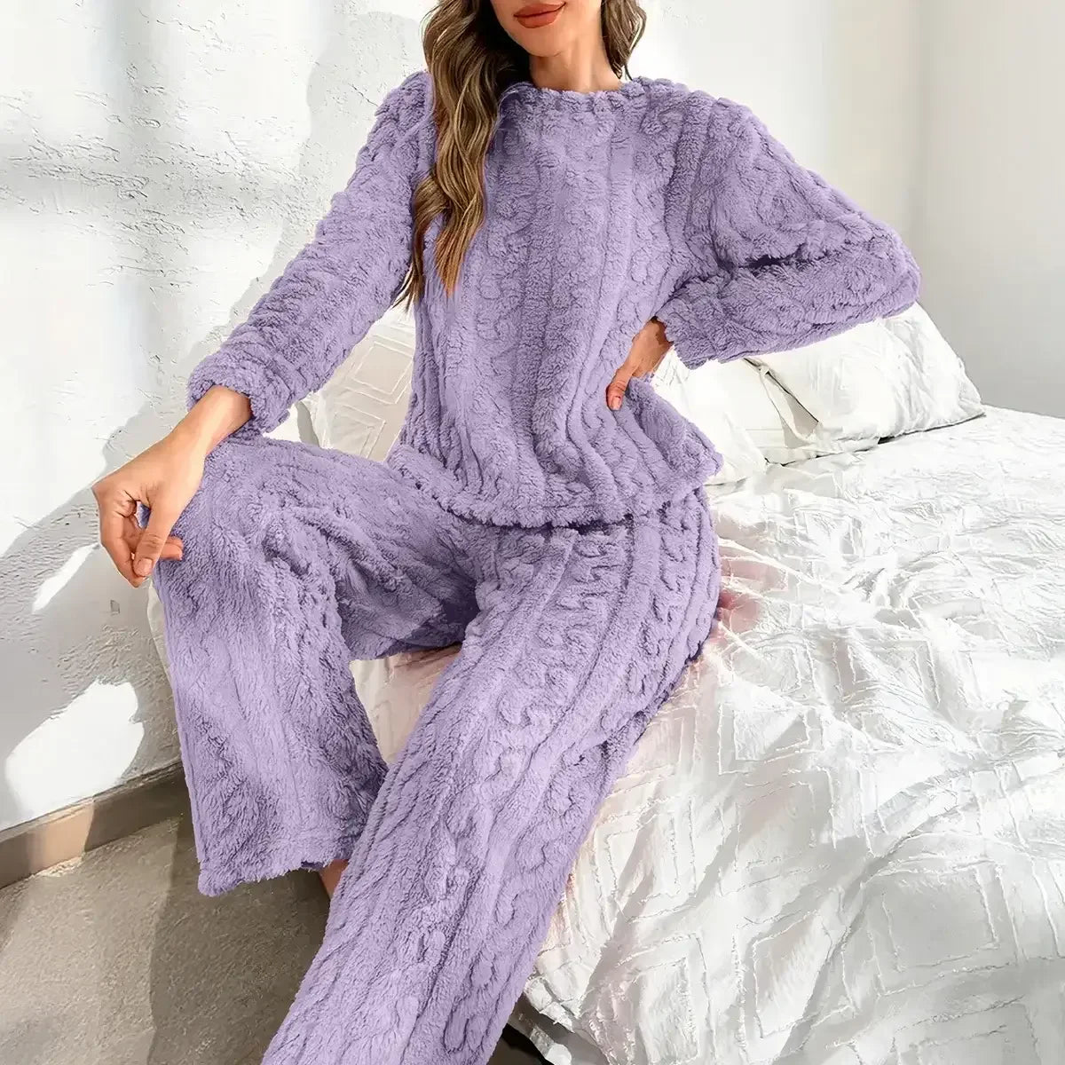 Ensemble pyjama en polaire chaude pour femme - VelvyDreams® 