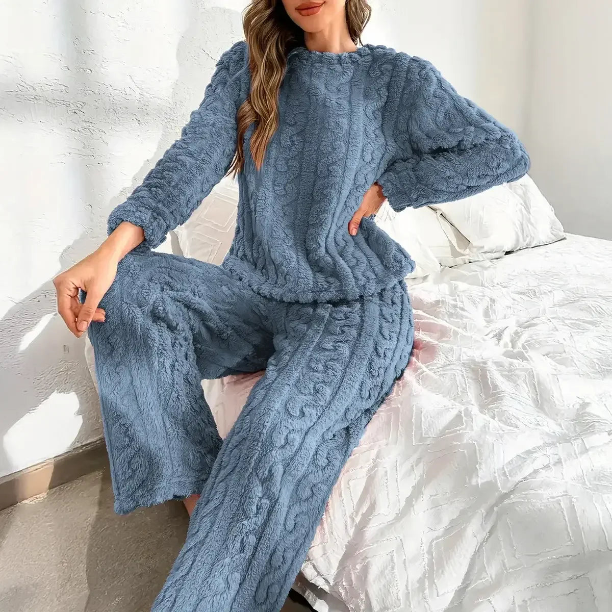 Ensemble pyjama en polaire chaude pour femme - VelvyDreams® 