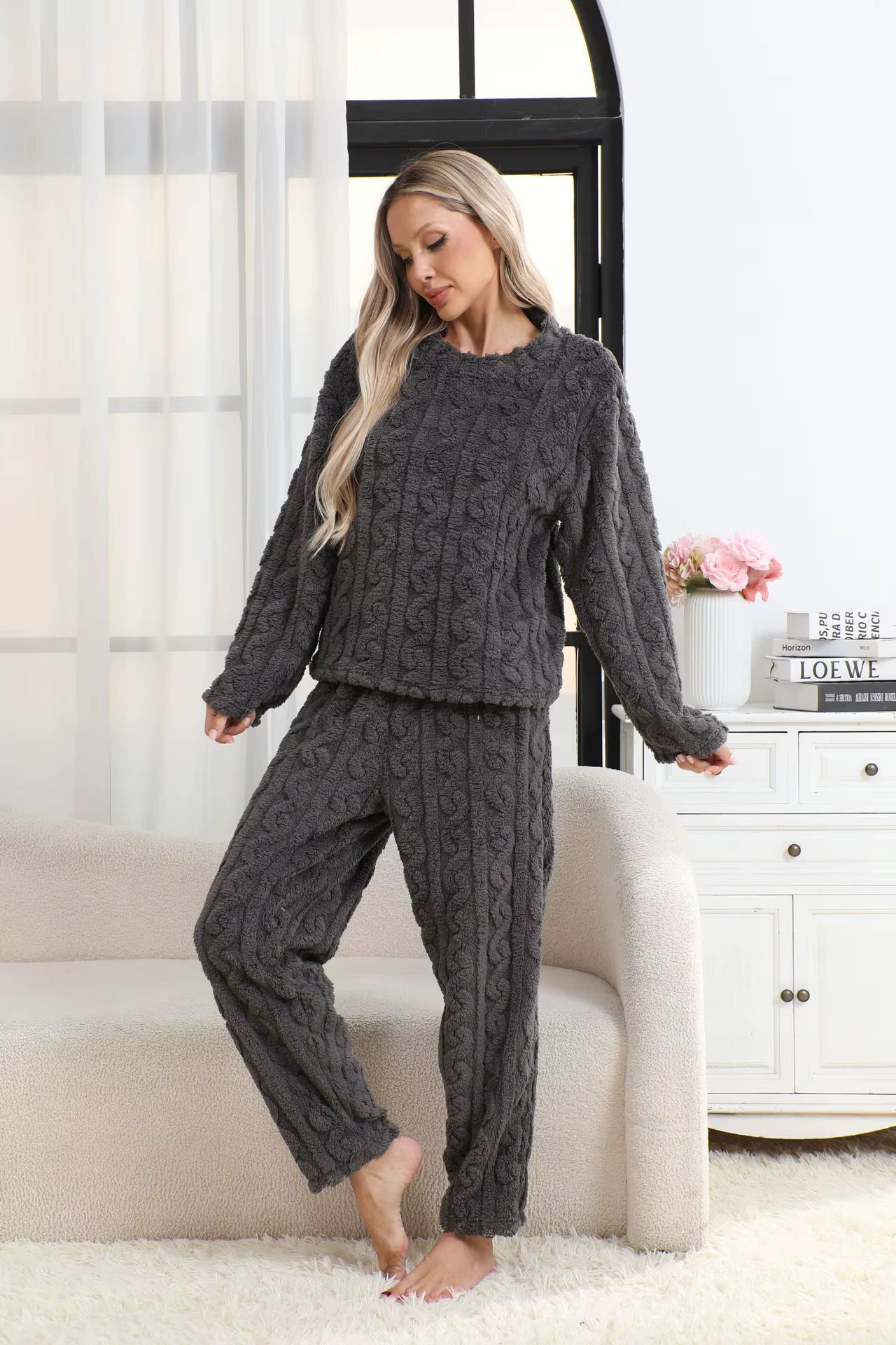 Ensemble pyjama en polaire chaude pour femme - VelvyDreams® 