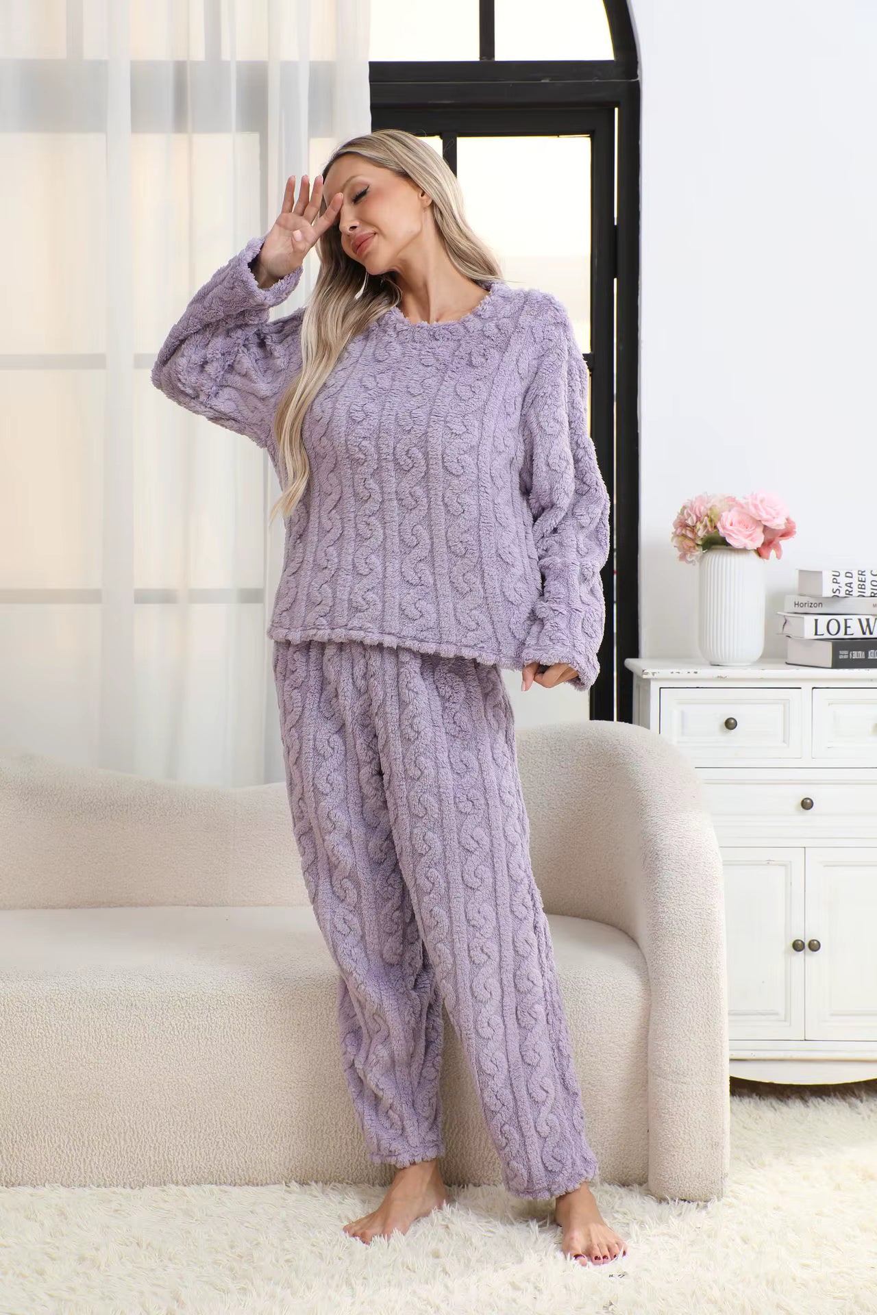 Ensemble pyjama en polaire chaude pour femme - VelvyDreams® 