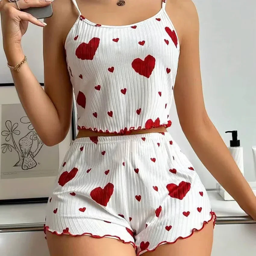 Ensemble pyjama d'été Love 💖 - 1 acheté, 2 offerts !