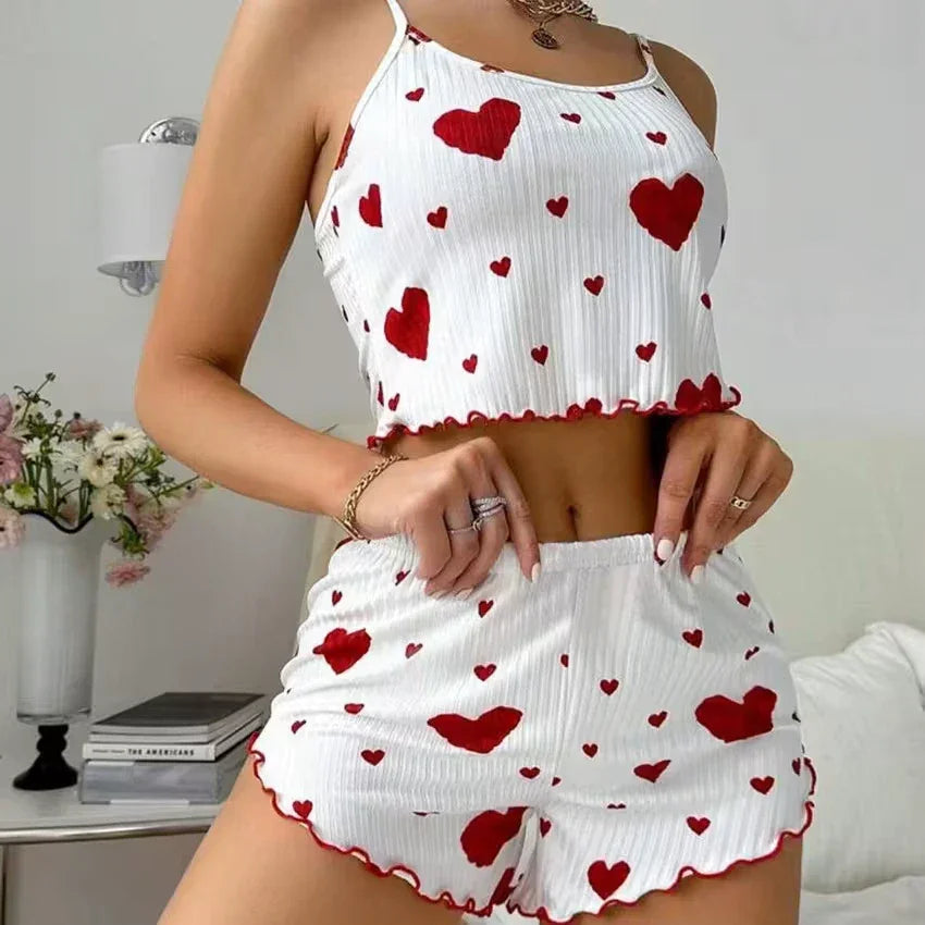 Ensemble pyjama d'été Love 💖 - 1 acheté, 2 offerts !