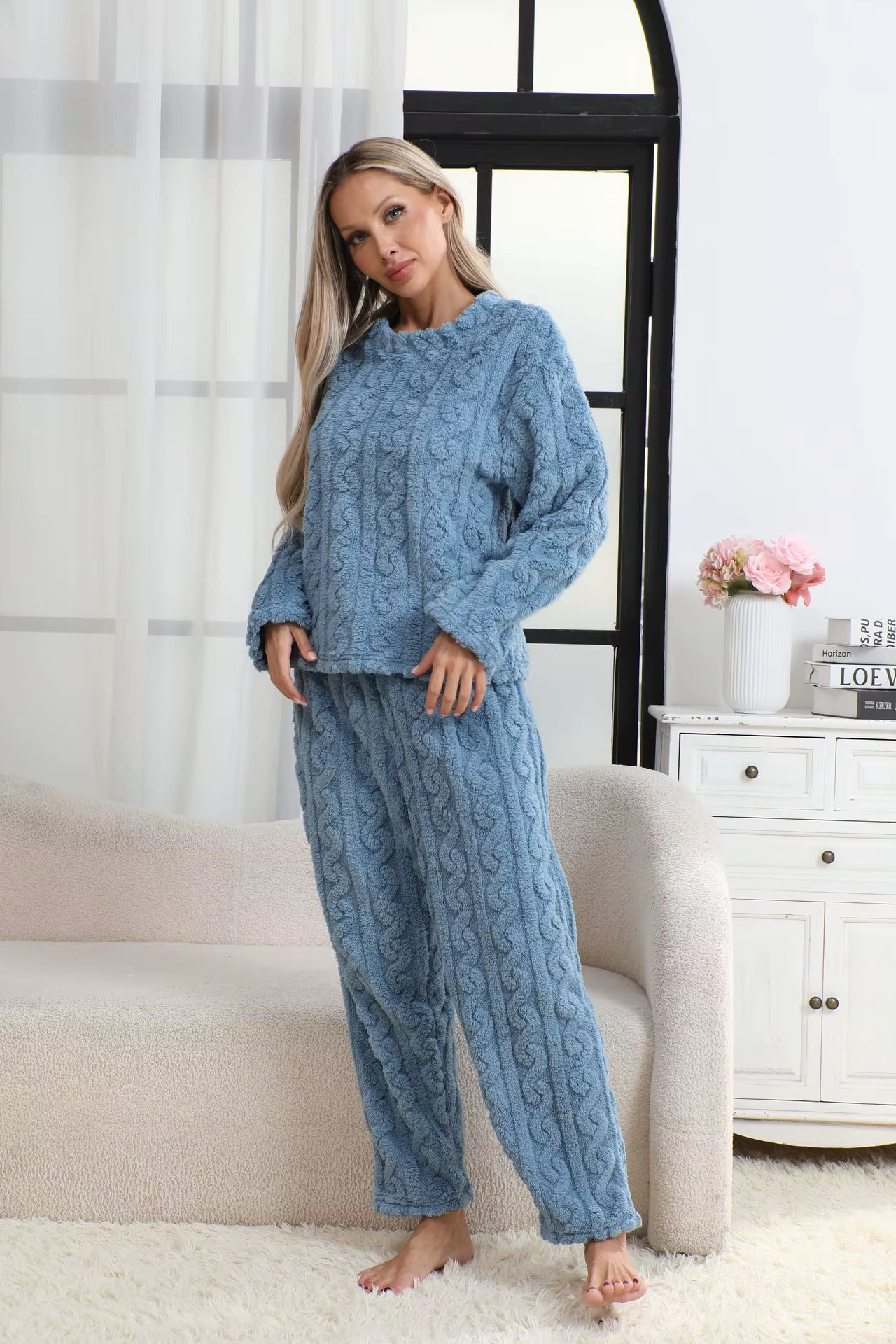 Ensemble pyjama en polaire chaude pour femme - VelvyDreams® 